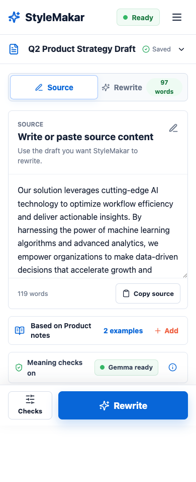 StyleMakar mobile source workflow
