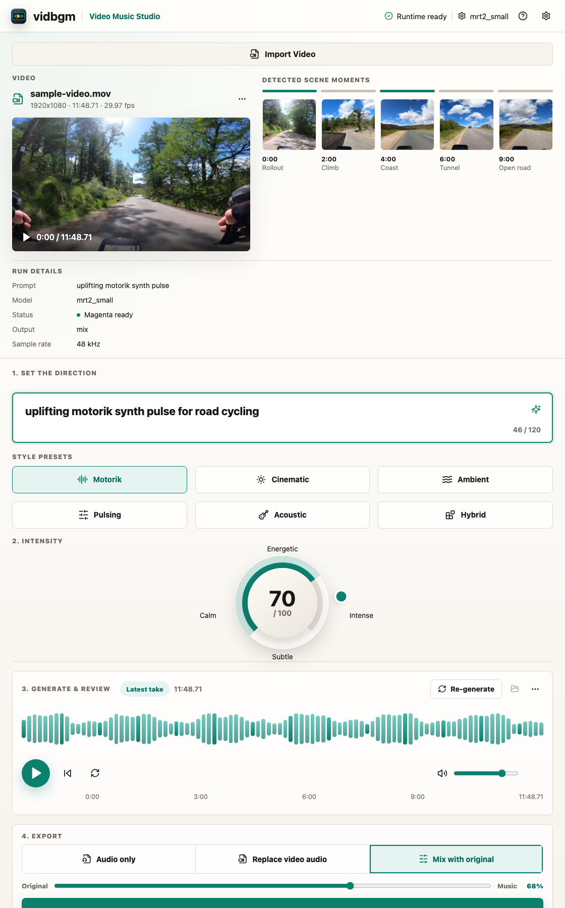 Import and scene analysis workflow
